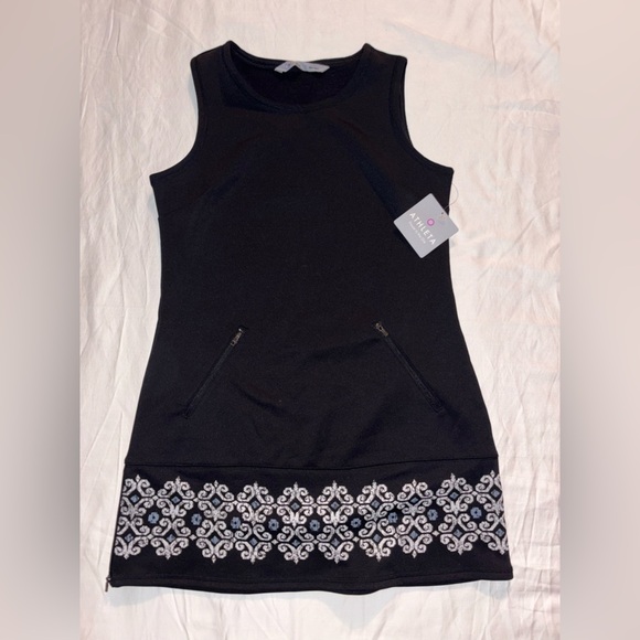 Athleta Black Dress with White Embroidery - Picture 1 of 8